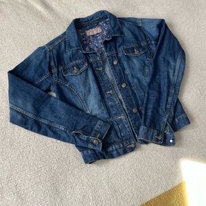 ZARA Linen/Cotton Blend Heritage Denim Jean Jacket.  Size XS